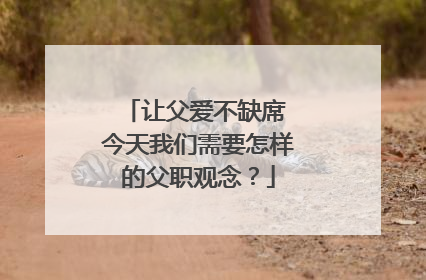 让父爱不缺席 今天我们需要怎样的父职观念？