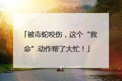 被毒蛇咬伤，这个“救命”动作帮了大忙！