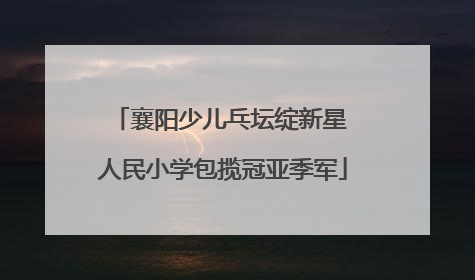 襄阳少儿乓坛绽新星 人民小学包揽冠亚季军