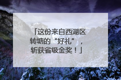 这份来自西湖区转塘的“好礼”，斩获省级金奖！