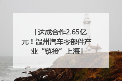达成合作2.65亿元！温州汽车零部件产业“链接”上海