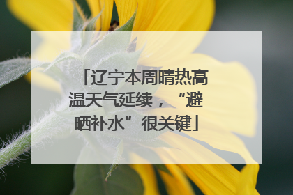 辽宁本周晴热高温天气延续，“避晒补水”很关键