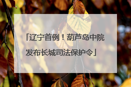 辽宁首例！葫芦岛中院发布长城司法保护令