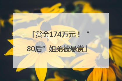 赏金174万元！“80后”姐弟被悬赏