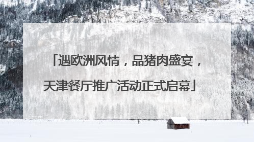遇欧洲风情，品猪肉盛宴，天津餐厅推广活动正式启幕