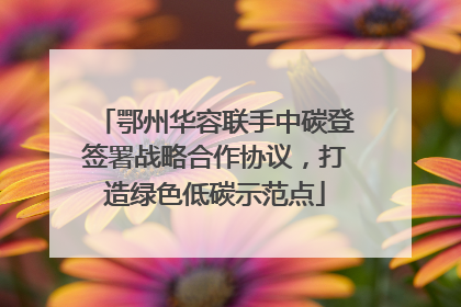 鄂州华容联手中碳登签署战略合作协议，打造绿色低碳示范点