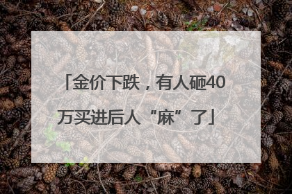金价下跌，有人砸40万买进后人“麻”了