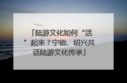 陆游文化如何“活 ”起来？宁德、绍兴共话陆游文化传承