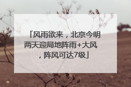 风雨欲来，北京今明两天迎局地阵雨+大风，阵风可达7级