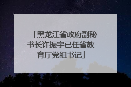 黑龙江省政府副秘书长许振宇已任省教育厅党组书记