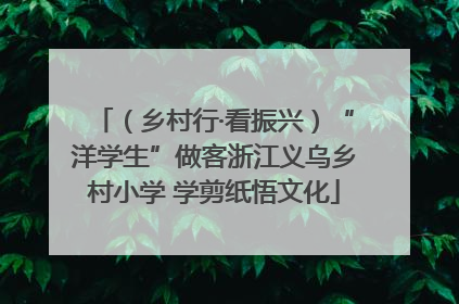 （乡村行·看振兴）“洋学生”做客浙江义乌乡村小学 学剪纸悟文化