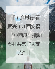 （乡村行·看振兴）江西安福“小西瓜”撬动乡村共富“大支点”