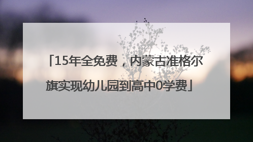 15年全免费，内蒙古准格尔旗实现幼儿园到高中0学费