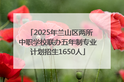 2025年兰山区两所中职学校联办五年制专业计划招生1650人