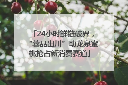 24小时鲜链破界，“蓉品出川”助龙泉蜜桃抢占新消费赛道