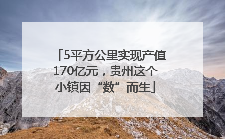 5平方公里实现产值170亿元，贵州这个小镇因“数”而生