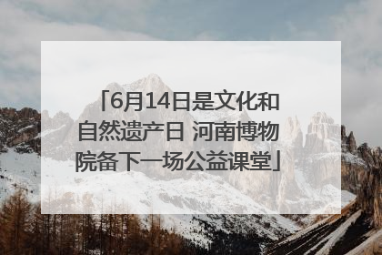 6月14日是文化和自然遗产日 河南博物院备下一场公益课堂