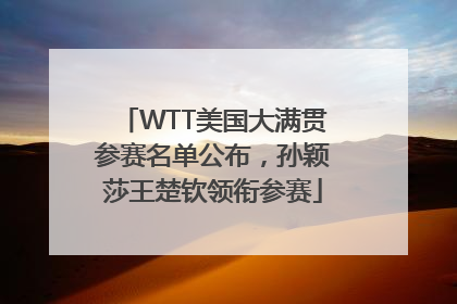 WTT美国大满贯参赛名单公布，孙颖莎王楚钦领衔参赛
